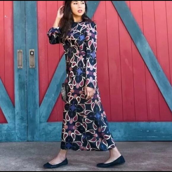 ZARA BLOGGER FAVORITE PRINTED MIDI DRESS MULTICOLORED - Picture 9 of 14